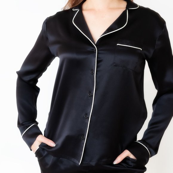 100% Silk Pajama Top - Picture 4 of 4